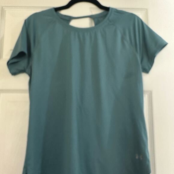 Teal Under Armor Open Back Short Sleeve Shirt - Picture 3 of 3
